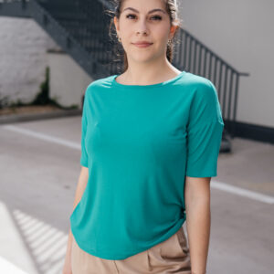 Bambusové tričko Doris s kr. rukávem zelené Velikost: XL