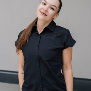 Černá košile Vero z mačkané bavlny Velikost: XL