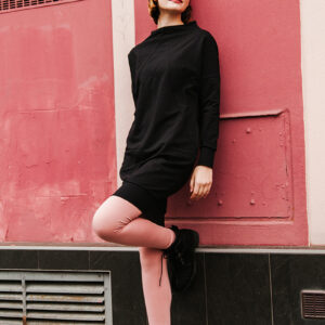 Kojicí mikinošaty Trinity z bambusové teplákoviny černé Velikost: M