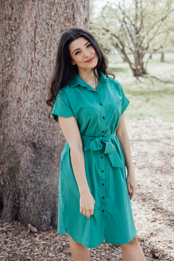 Košilové šaty Vero zelené Velikost: XXL