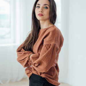 Mušelínová halenka Coco hnědá Velikost: L