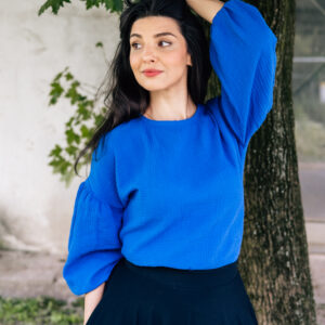 Mušelínová halenka Coco královsky modrá Velikost: XL