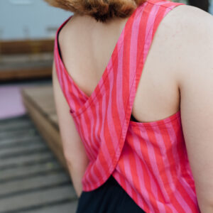 Top Frida růžové proužky Velikost: XL