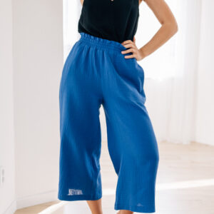 Mušelínové culottes Esme královsky modré Velikost: XXL