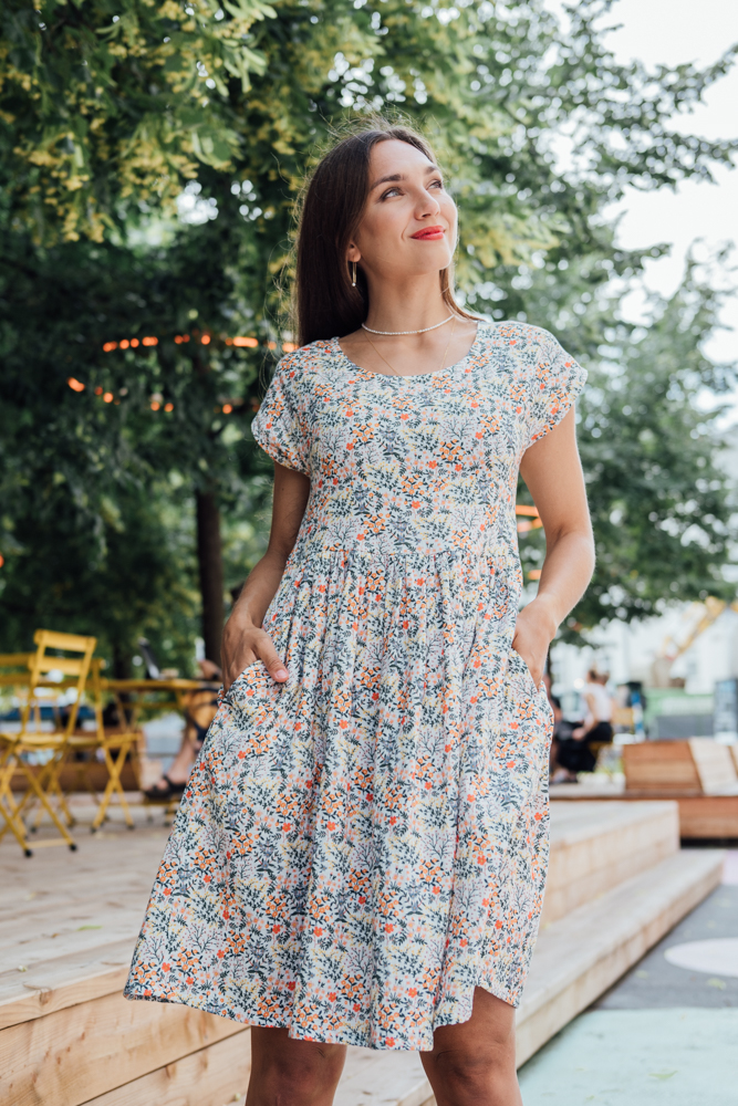 Mušelínové šaty Olivie Drobná kvítka Velikost: XXS