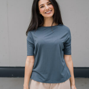 Bambusové tričko Doris s kr. rukávem petrolejové Velikost: XL