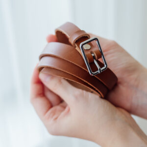 Hnědý kožený pásek světlý ořech Velikost: XL/XXL