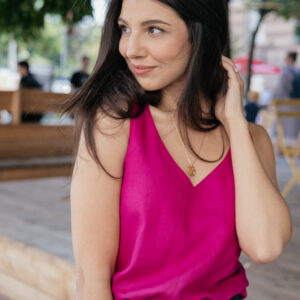 Lněný top Elsie fuchsie Velikost: XL