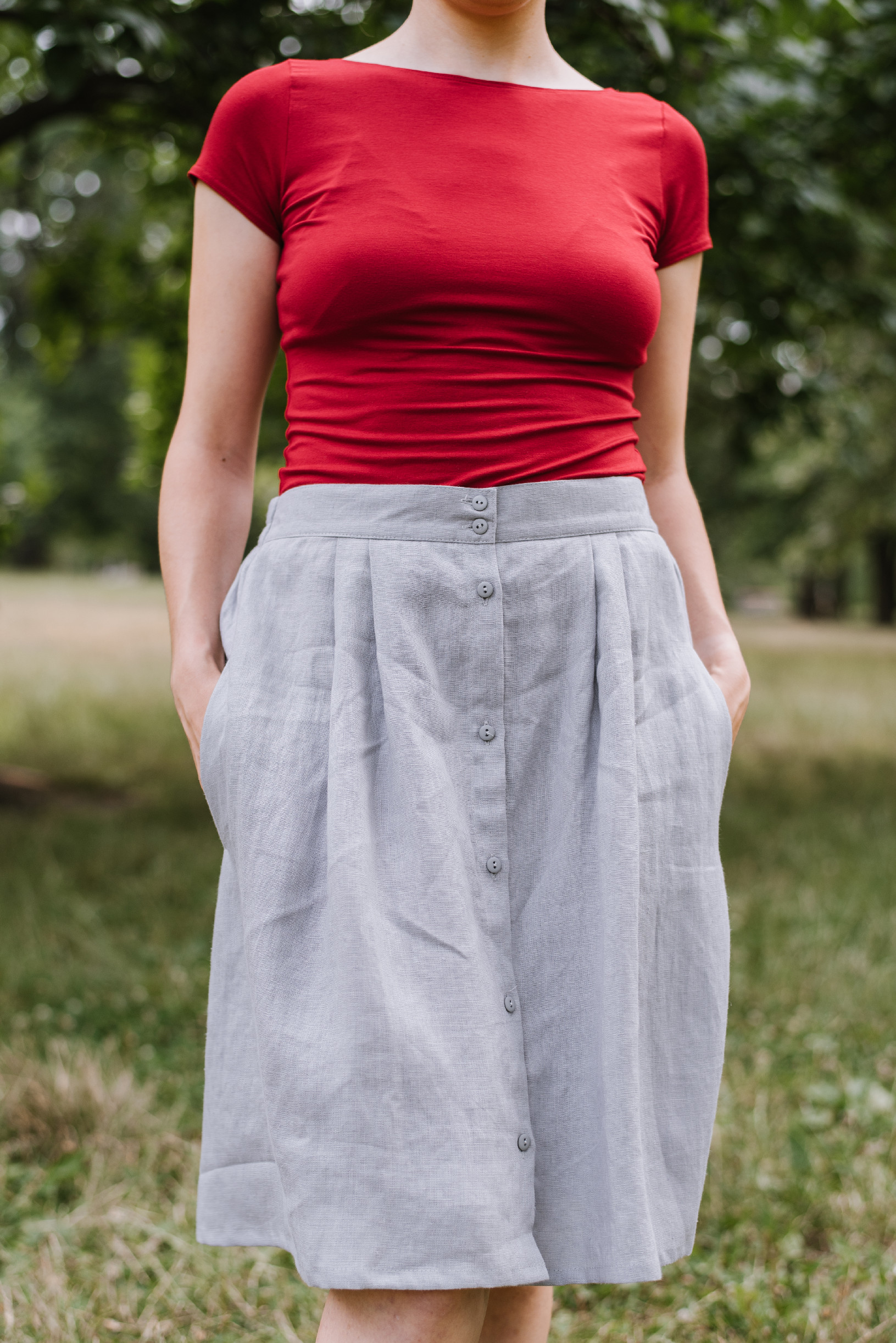 Bamboo tričko Amabile s kr. rukávem tmavě červené Velikost: XL