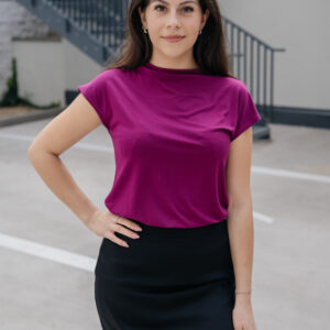 Bamboo tričko Aria s kr. rukávem švestkově fialové Velikost: XL
