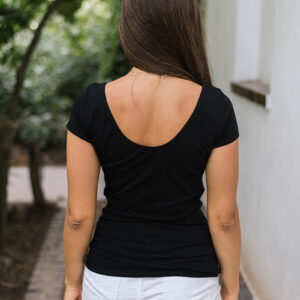 Bamboo tričko Dorothea s kr. rukávem černé Velikost: XS