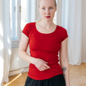 Bamboo tričko Marta s kr. rukávem tmavě červené Velikost: XL