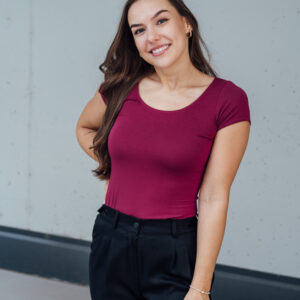 Bamboo tričko Rozálie s kr. rukávem bordó Velikost: L