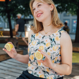 Mušelínový top Rory citrony Velikost: XL