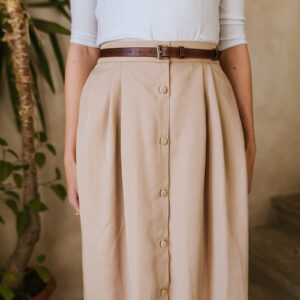 Tencelová sukně Azora béžová Velikost: XL