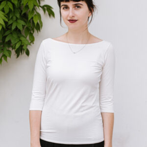 Bamboo tričko Amabile s 3/4 rukávem smetanové Velikost: XL