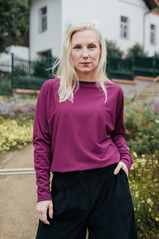 Modalový silnější top Ily fialový Velikost: XXS