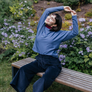 Modalový silnější top Ily světle modrý Velikost: L