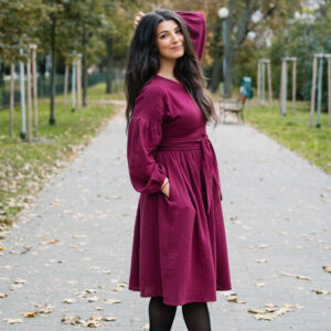 Mušelínové šaty Coco bordó Velikost: XL