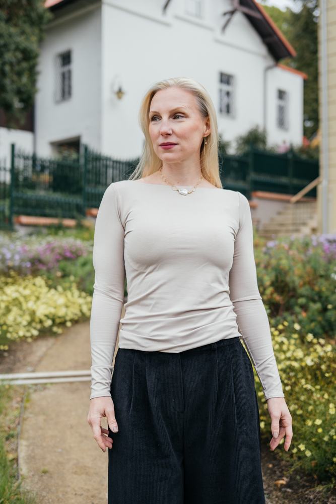 Bamboo tričko Amabile s dl. rukávem mocca Velikost: M