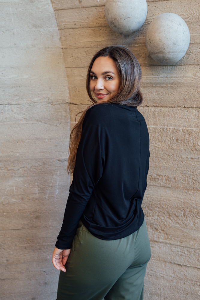 Bamboo tričko Aria s dl. rukávem černé Velikost: XL