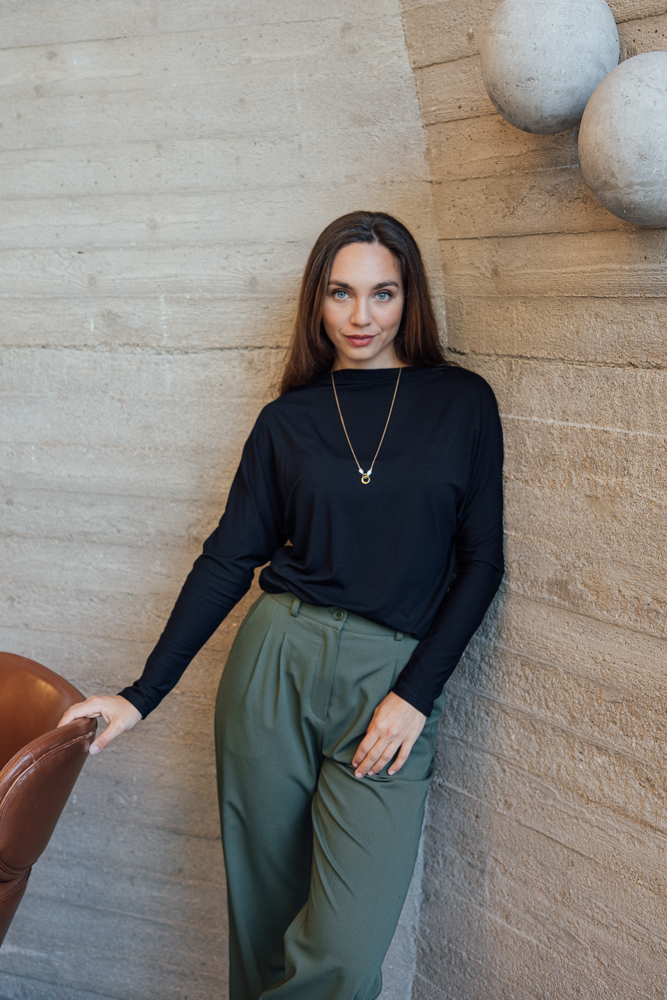 Bamboo tričko Aria s dl. rukávem černé Velikost: XL