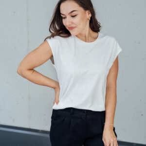 Bamboo tričko Ruby s kr. rukávem mléčně bílé Velikost: XL