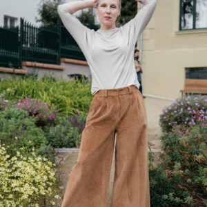 Culottes Michele silnější manšestr hnědý Velikost: XL