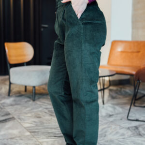 Manšestrové kalhoty Juno vol. 2 tmavě zelené Velikost: XL