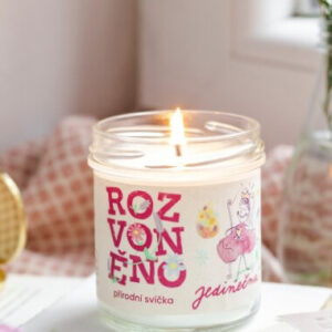 Rozvoněno Rozvoněno: Jedinečná - přírodní svíčka s geránií a palmovou růží 130 ml