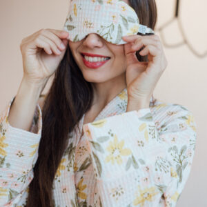 Wafflová maska na oči květovaná