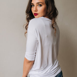 Balonové tričko Zina s 3/4 rukávem bílé Velikost: S/M