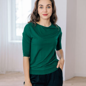 Balonové tričko Zina s 3/4 rukávem tmavě zelené Velikost: L/XL