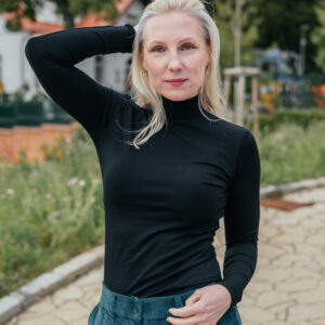 Bamboo rolák Luisa s dl. rukávem černý Velikost: L