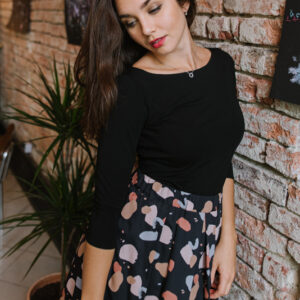 Bamboo tričko Amabile s 3/4 rukávem černé Velikost: XL