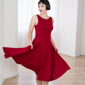 Bambusová kolová sukně Isa červená Velikost: XL