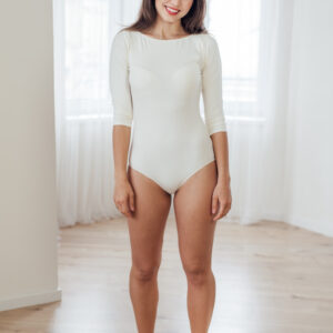 Bambusové body Dorothea s 3/4 rukávem smetanové Velikost: XL