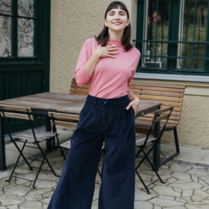 Culottes Michele silnější manšestr tmavě modrý Velikost: XL