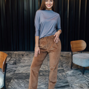 Manšestrové kalhoty Juno vol. 2 hnědé Velikost: M