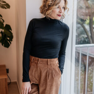 Merino rolák Astrid s dl. rukávem černý Velikost: XXS