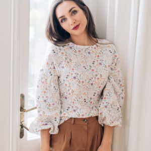 Mušelínová halenka Coco malovaná kvítka Velikost: XL