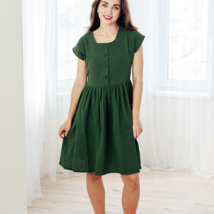 Mušelínové šaty Olivie propínací zelené VADA Velikost: XS