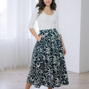 Sukně Marion černobílá květovaná bez podšívky Velikost: XXS
