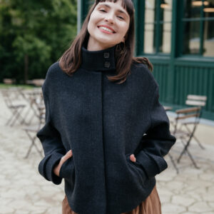 Vlněný kabátek Harper antracitový Velikost: XL