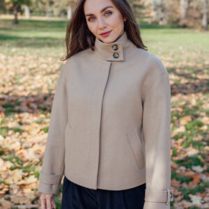 Vlněný kabátek Harper béžový Velikost: XL