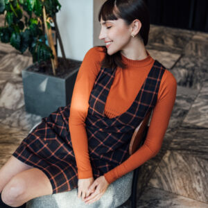 Žebrované tričko Rue s dl. rukávem oranžové Velikost: XL