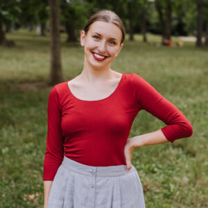 Bamboo tričko Marta s 3/4 rukávem tmavě červené Velikost: XL