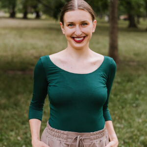 Bamboo tričko Rozálie s 3/4 rukávem tmavě zelené Velikost: L