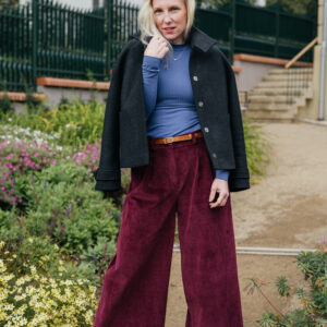 Culottes Michele silnější manšestr vínový Velikost: XL