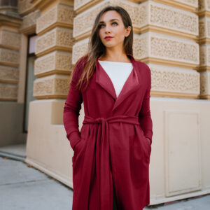 Kardigan Mariana z bambusové teplákoviny bordó Velikost: S